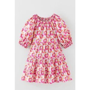 ZARA Girl’s 100% Cotton Puff Floral Dress Size 10